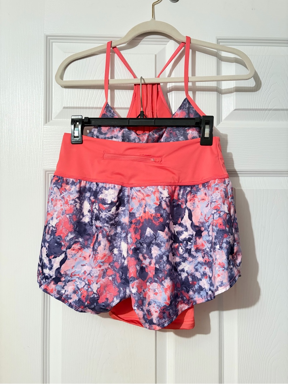 Nike Coral Pink Athletic Top with Silver Swoosh tankini